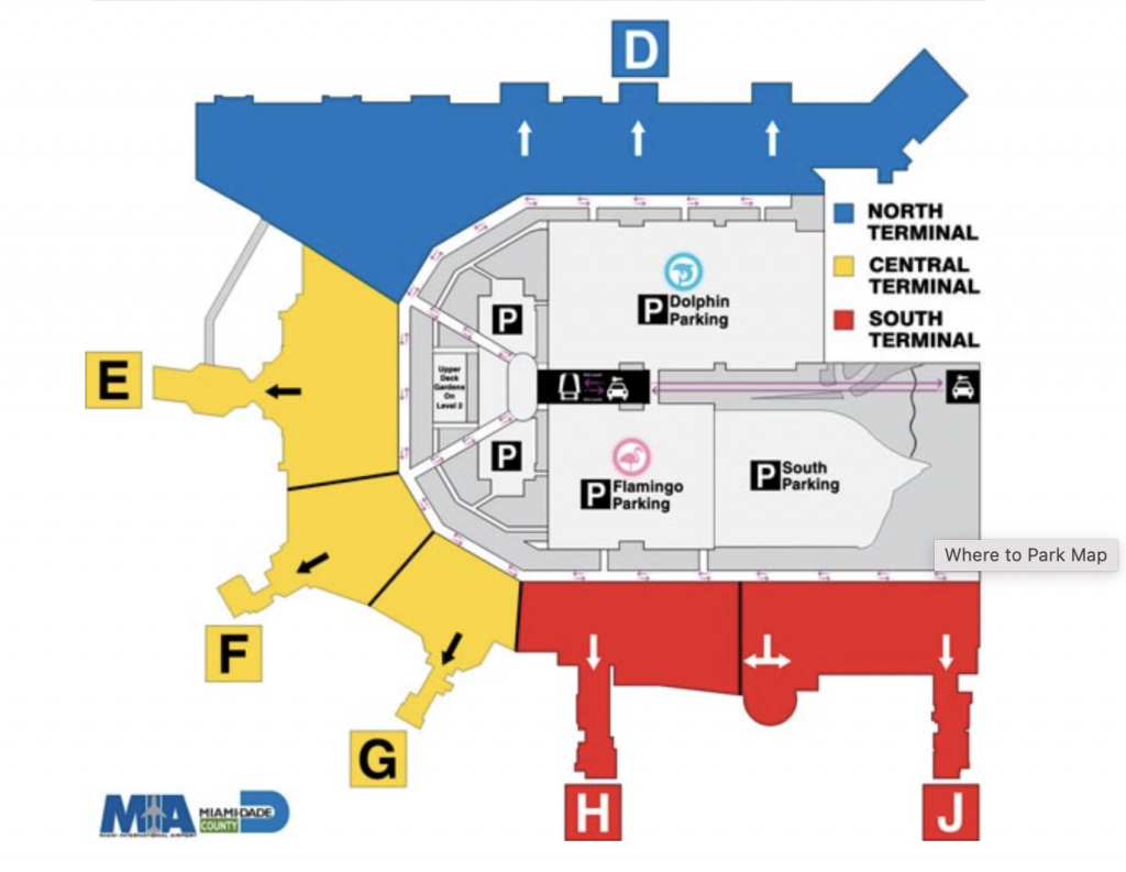 Miami Airport Parking Map -exploringmonkey.com